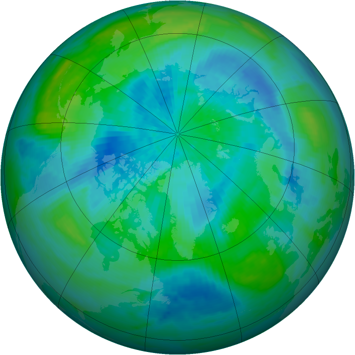 Arctic ozone map for 18 September 1999